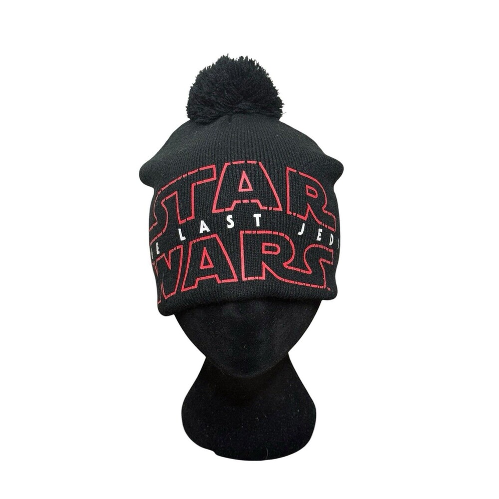 Star Wars The Last Jedi Beanie Skullcap Winter Hat Cap Pompom Black